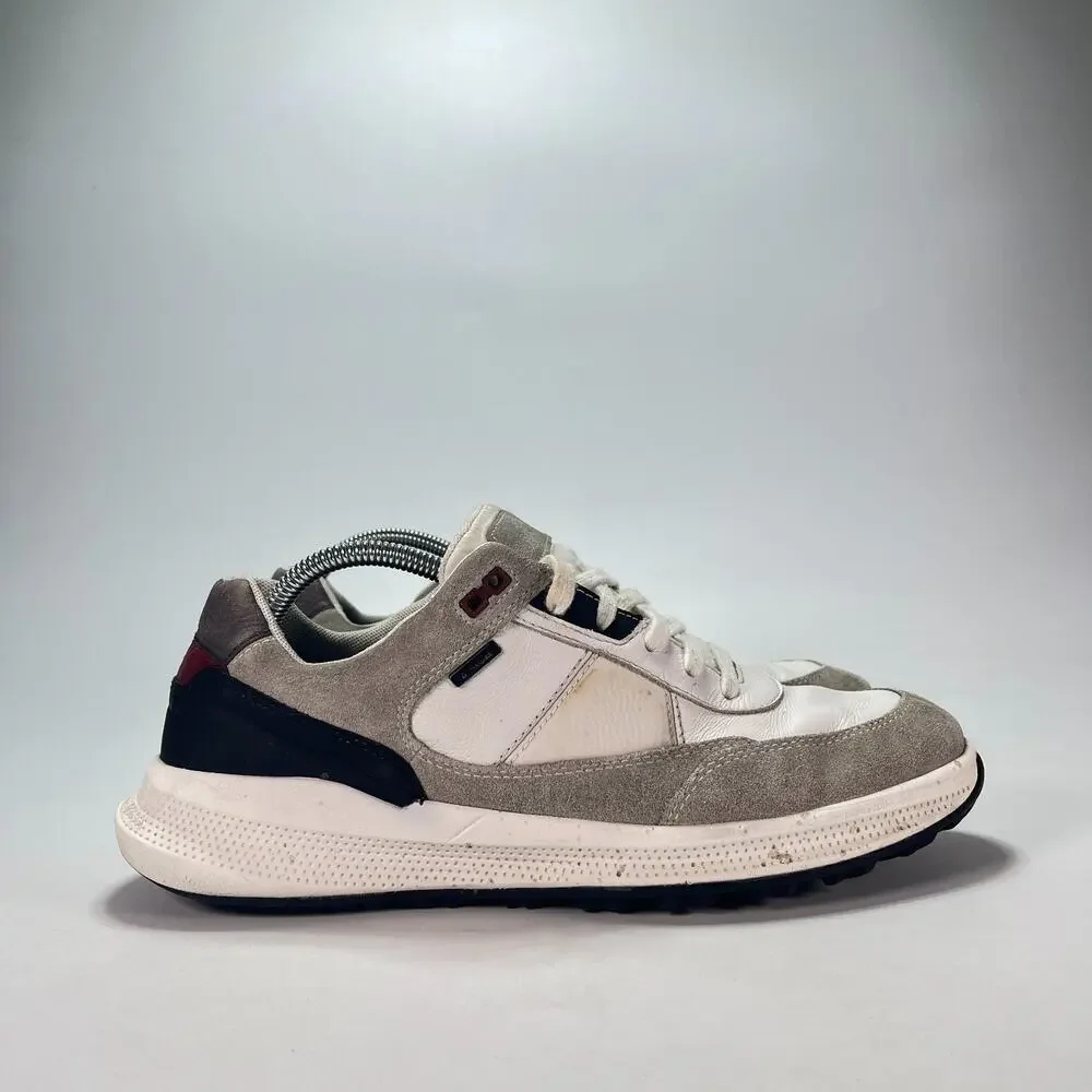 Geox PG1X B ABX Off White Grey Low Top Waterproof Sneakers Shoes Men's Size 10